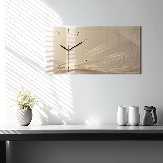 Tulup Тих режим Стенен часовник Стъкло Жълт 60x30см