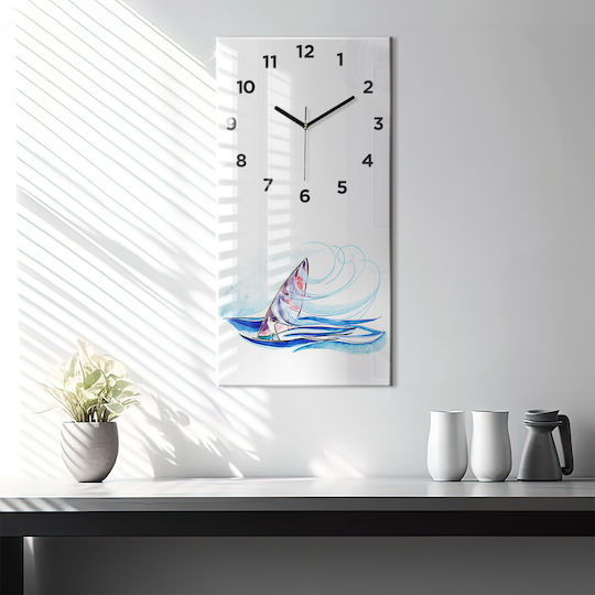 Tulup Leise Wanduhr Glas Lila 30x60cm