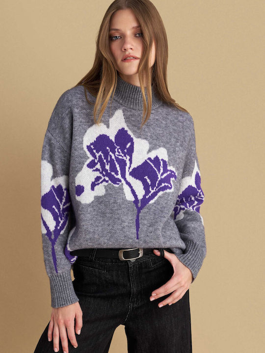 Damen Pullover Blumen Multicolour