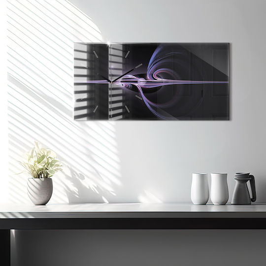 Tulup Silent Ceas de Perete Sticlă Violet 60x30cm