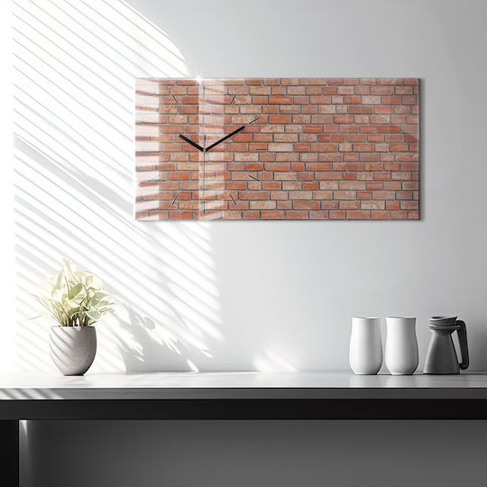 Tulup Αθόρυβο Ρολόι Τοίχου Γυάλινο Κόκκινο 60x30cm