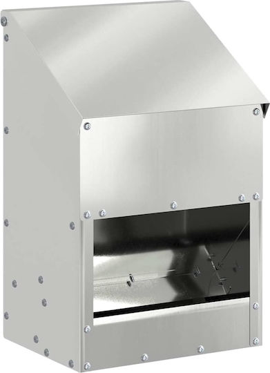 Vidaxl Ταΐστρα Κοτόπουλων Ασημί 21 X 16 X 33 Εκ Επικαλυμμένος Χάλυβας
