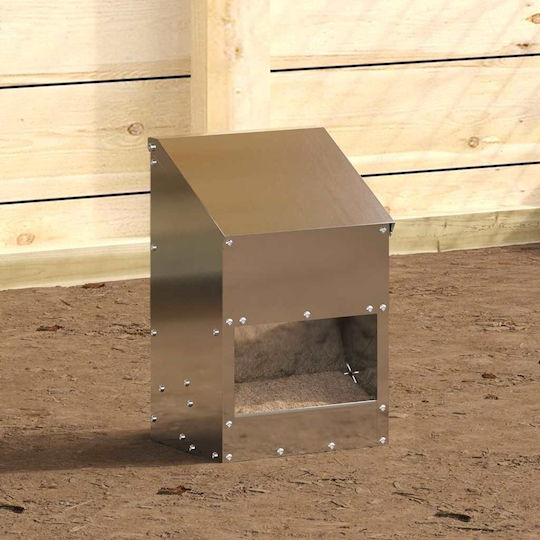 Vidaxl Ταΐστρα Κοτόπουλων Ασημί 21 X 16 X 33 Εκ Επικαλυμμένος Χάλυβας