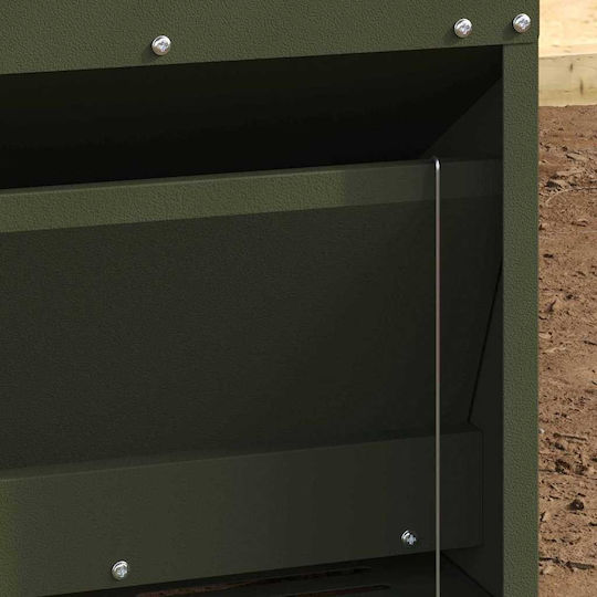 Vidaxl Hranitoare Pentru Pui Cu Pedală Verde Măsliniu 25 X 42 X 40 Cm