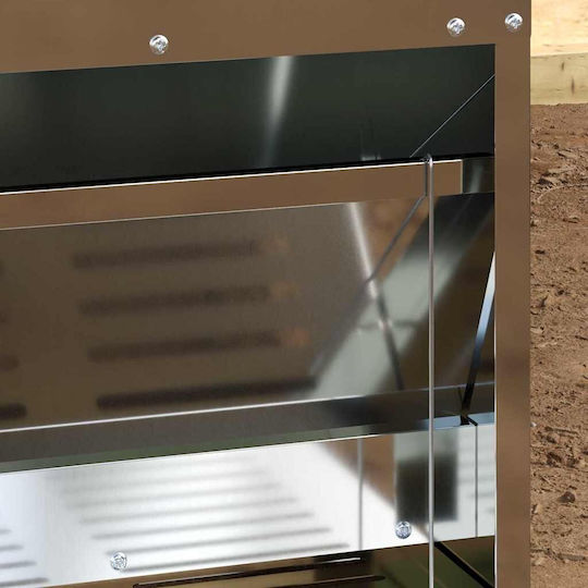 Vidaxl Ταΐστρα Κοτόπουλου Πεντάλ Ασημί 25 X 42 X 40 Εκ