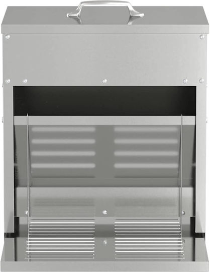 Vidaxl Ταΐστρα Κοτόπουλου Πεντάλ Ασημί 25 X 42 X 40 Εκ