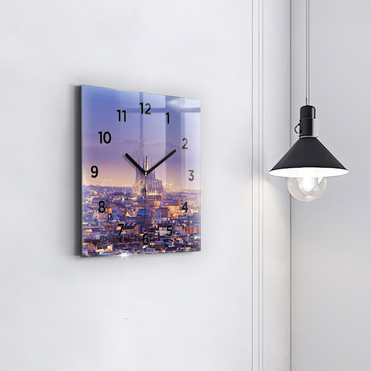 Tulup Silent Wall Clock Glass Purple Ø30cm
