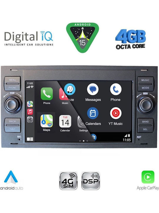 Digital IQ Car Audio System for Ford C-Max 2004-2008 Bluetooth USB Wi-Fi GPS Apple CarPlay Android Auto with 7 Inch Touch Screen DIGITAL IQ BLG 402B CPA