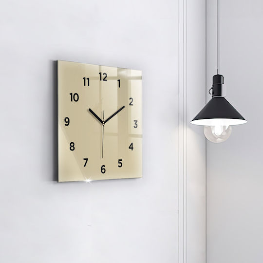 Tulup Leise Wanduhr Glas Beige Ø30cm