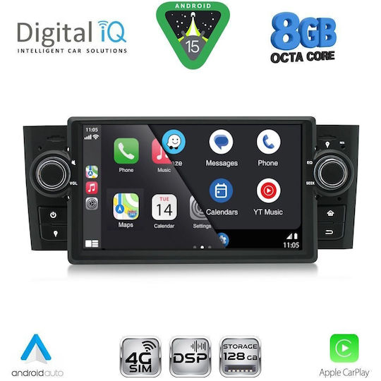 Digital IQ Ηχοσύστημα Αυτοκινήτου για Fiat Grande Punto 2005-2012 (Bluetooth/USB/WiFi/GPS/Apple-Carplay/Android-Auto)