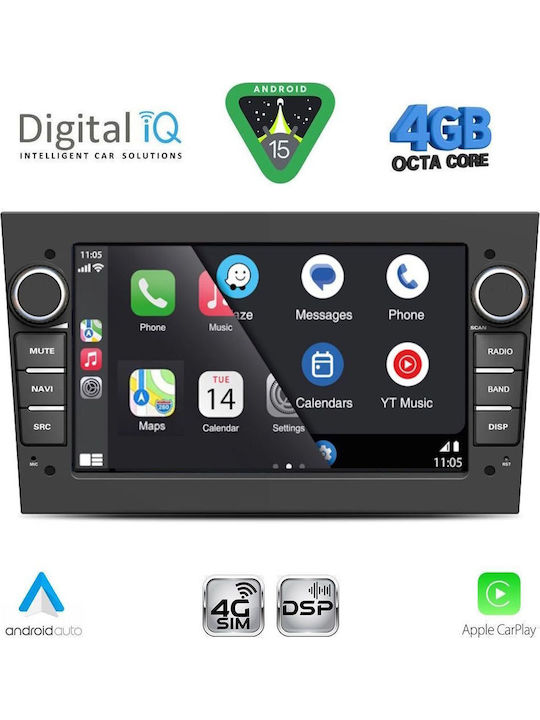 Digital IQ Car Audio System for Opel Antara 2004-2014 Bluetooth USB Wi-Fi GPS Apple CarPlay Android Auto with 7 Inch Touch Screen