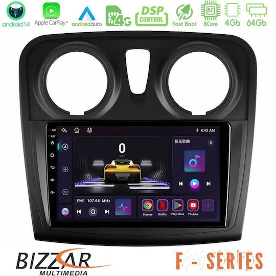 Bizzar Ηχοσύστημα Αυτοκινήτου για Renault Dokker Dacia Sandero / Dokker 2014-2020 (Bluetooth/USB/WiFi/GPS/Apple-Carplay/Android-Auto) με Οθόνη Αφής 9"
