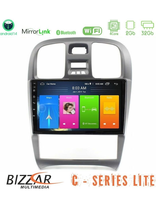 Bizzar Auto-Audiosystem Für Hyundai Sonata 2001-2005 Mit Touchscreen 9" Bluetooth USB AUX Eingebautes Wi-Fi GPS Apple CarPlay Android Auto