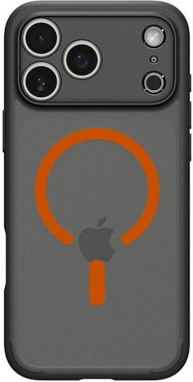 Spigen Ultra Hybrid MagFit Rückseite Umschlag Silikon / Kunststoff 2mm Frost Schwarz Orange (iPhone 17 Pro Max)