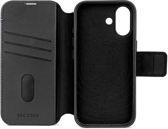Decoded Detachable Портмоне Кожа / Закалено стъкло / Пластмаса 1.2мм Черен (iPhone 17)