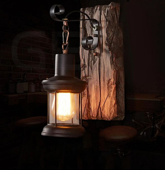 VenCore Vintage Lamp Wall with Socket E27 Brown 20x30cm