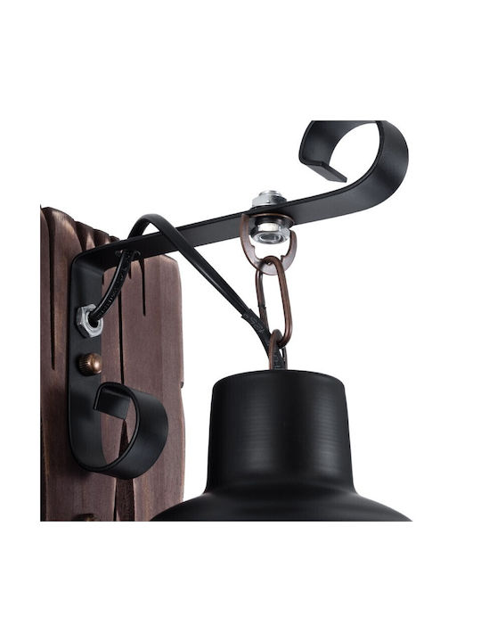 VenCore Vintage Lamp Wall with Socket E27 Brown 20x30cm