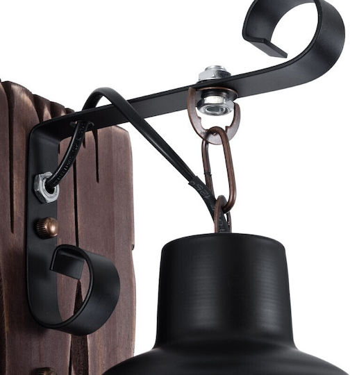 VenCore Vintage Lamp Wall with Socket E27 Brown 20x30cm