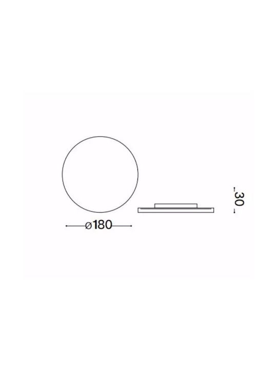 Ideal Lux Επιτοίχιο Εξωτερικό Φαναράκι LED IP54 9W με Θερμό Λευκό Φως 18x18x3εκ.