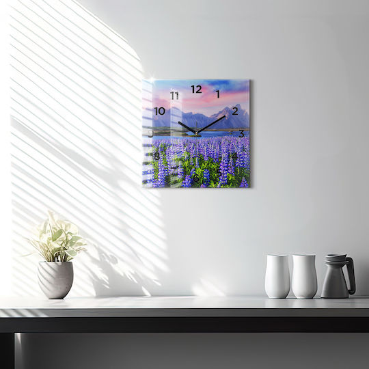 Tulup Leise Wanduhr Glas Lila Ø30cm