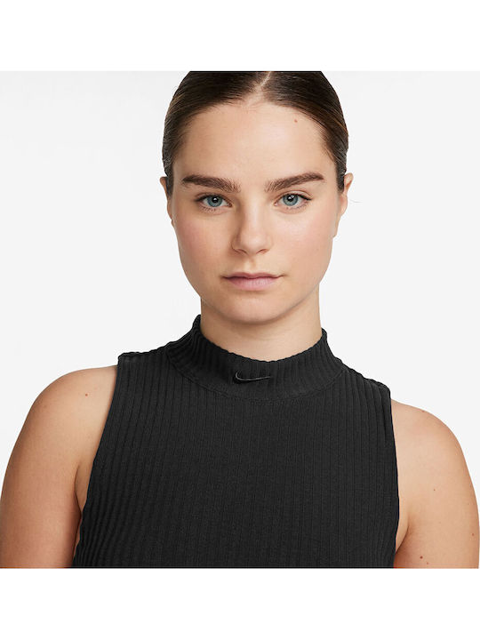 Sportswear Γυναικείο Αθλητικό Crop Top Αμάνικο Black