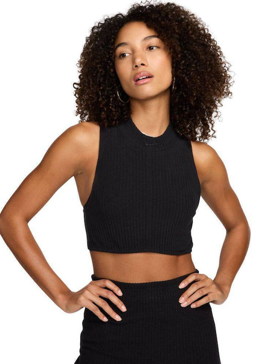 Sportswear Γυναικείο Αθλητικό Crop Top Αμάνικο Black