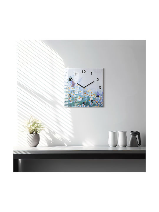 Tulup Silent Wall Clock Glass Multicolour Ø30cm
