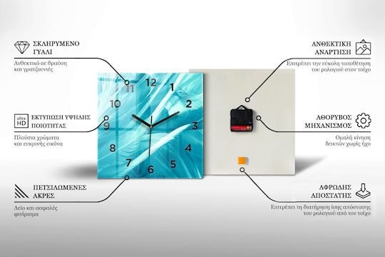 Tulup Leise Wanduhr Glas Mehrfarbig Ø30cm