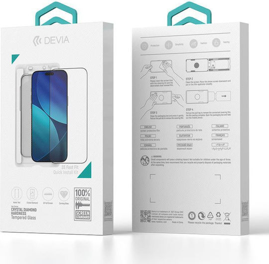 Devia Premium Glass Screen Protector Applicator Included Van Series Crystal Diamond Iphone 17