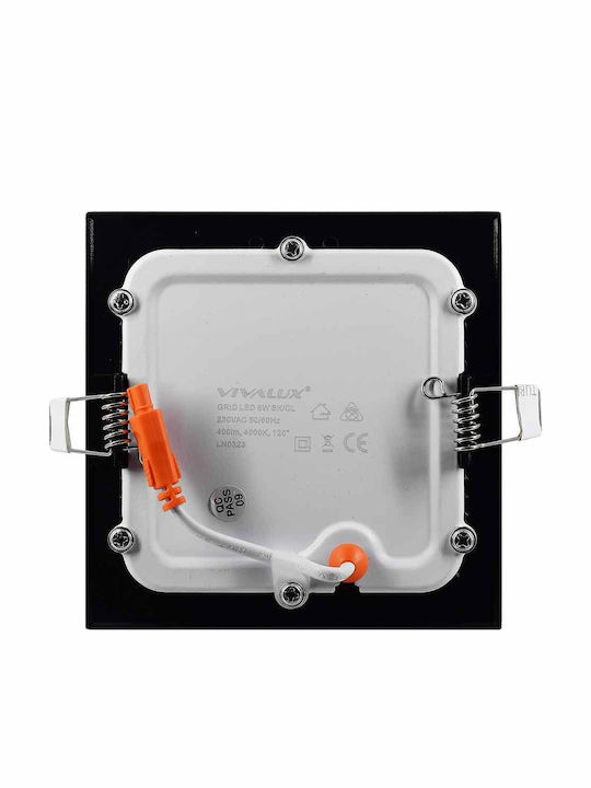 Vivalux Platz Vertieft LED Panel 6W mit Natürliches Weiß Licht 4000K