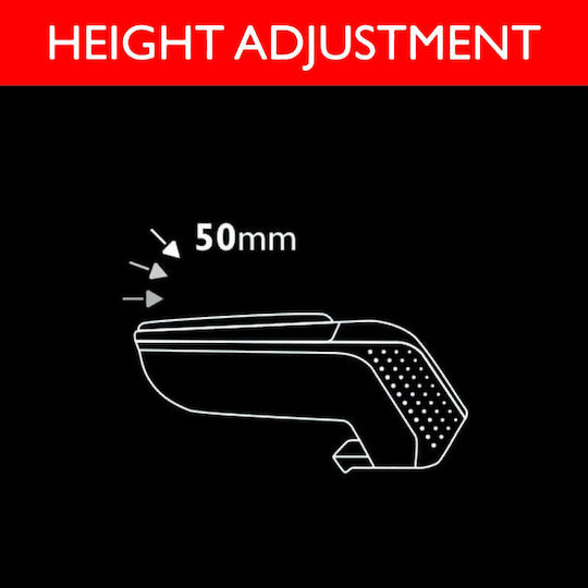 Rati Armster Car PU Armrest Universal Volkswagen Golf Silver
