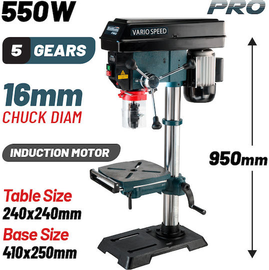 Bormann Pro Κολωνάτο Δράπανο BKD1850 με Ισχύ 550 Watt
