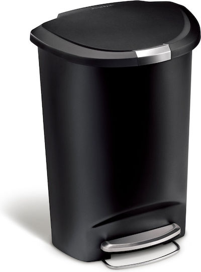 Simplehuman Plastic Waste Bin 50lt with Pedal Black