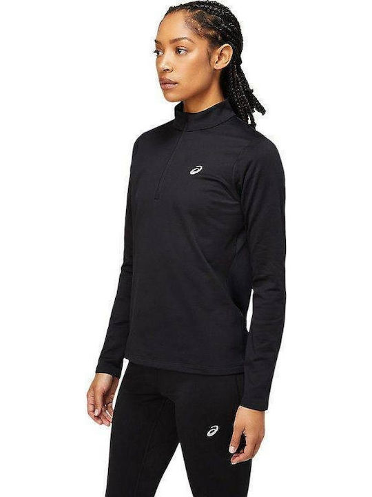 Women's Blouse Long Sleeve with Zipper Black