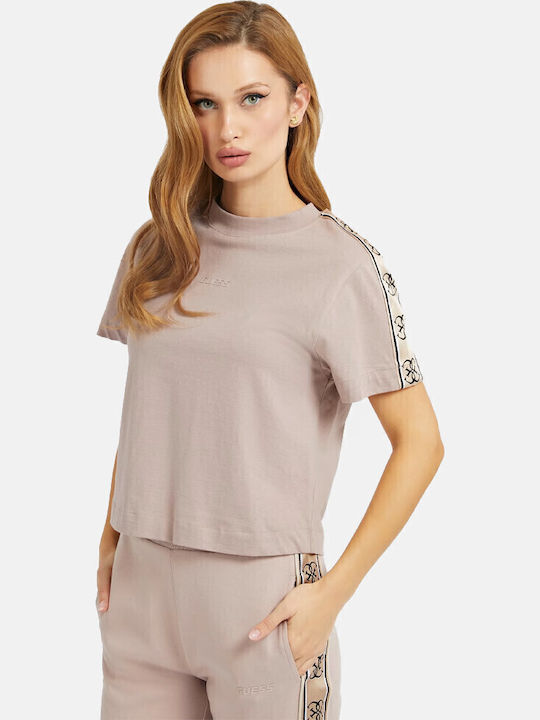 Дамски Спортен Топ Култури Къс Ръкав Posh Taupe