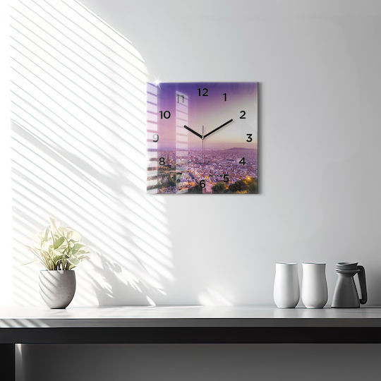 Tulup Leise Wanduhr Glas Lila Ø30cm