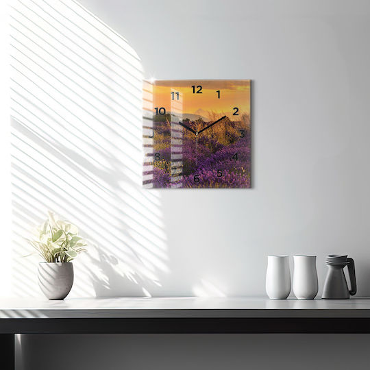 Tulup Leise Wanduhr Glas Lila Ø30cm