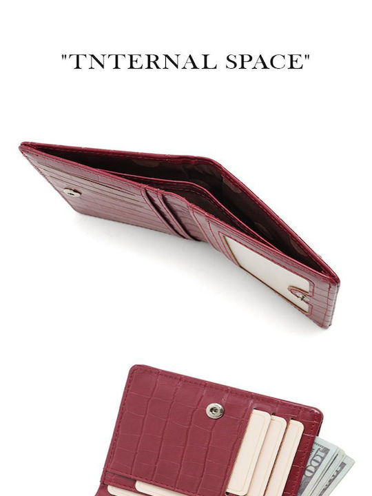 Small Fabric Women's Card Wallet Burgundy PL822-17A Burgundy