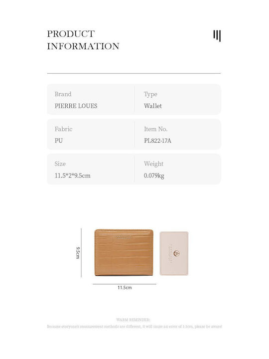 Small Fabric Women's Wallet RFID Cards Brown PL822-17A Brown