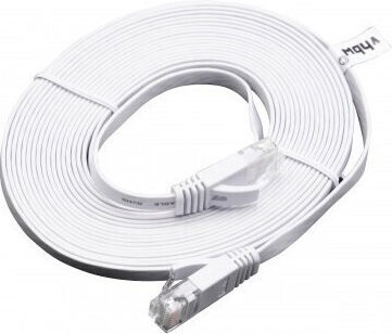 Flat U/UTP Cat.6 (Gigabit) Network Cable Ethernet 3m White