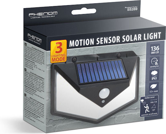 Solar Floodlight Motion Sensor Wall 136 Led