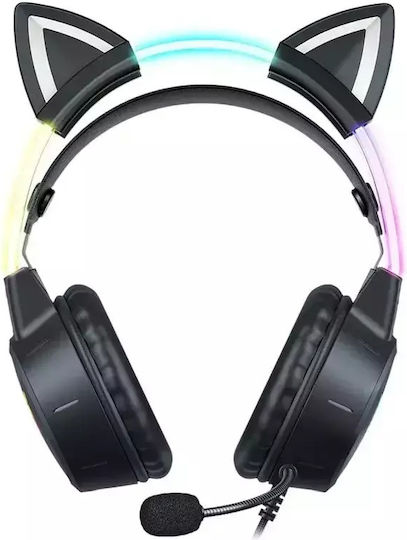 Onikuma X15 Pro Cat Ears Over Ear Gaming Headset με σύνδεση 3.5mm / USB