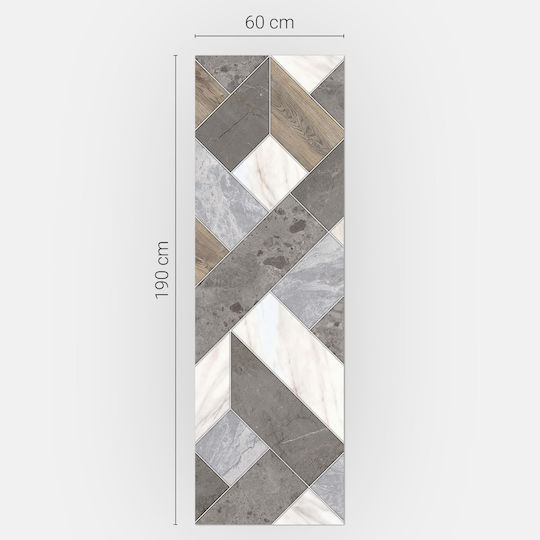 Magnetic Refrigerator Cover Aesthetic Finish Geometric Pattern Tiles 60x190 Cm