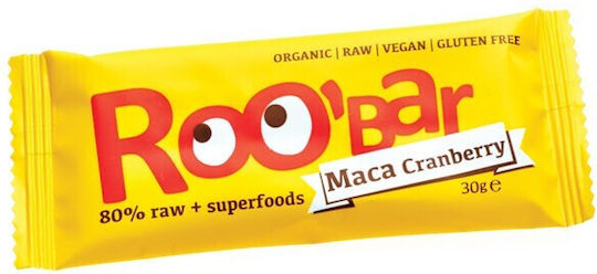 RooBar Organic Raw Energy Cereal Bar with Cranberry 30g