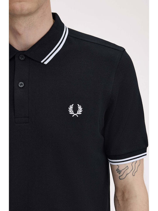 Twin Polo Bluza Tricou Cu Mânecă Scurtă Neagră