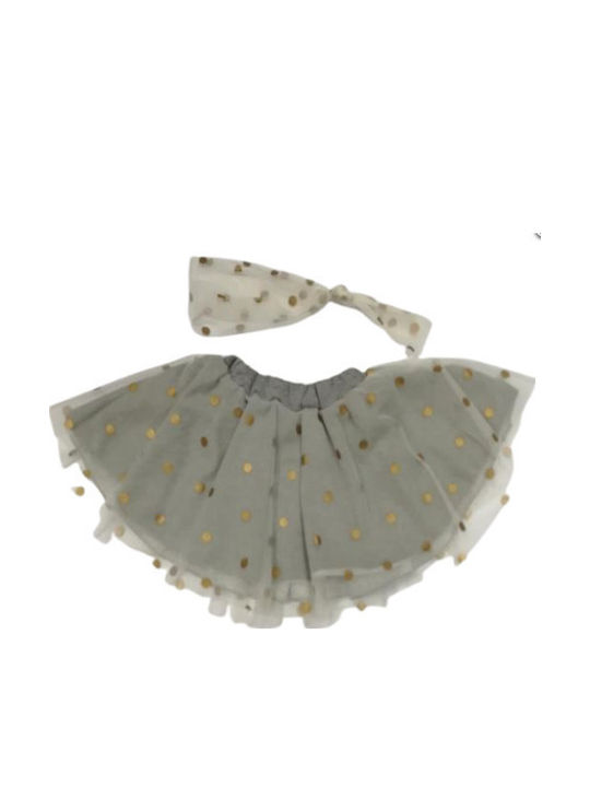 Kids' Tulle Skirt Polka Dot Gold