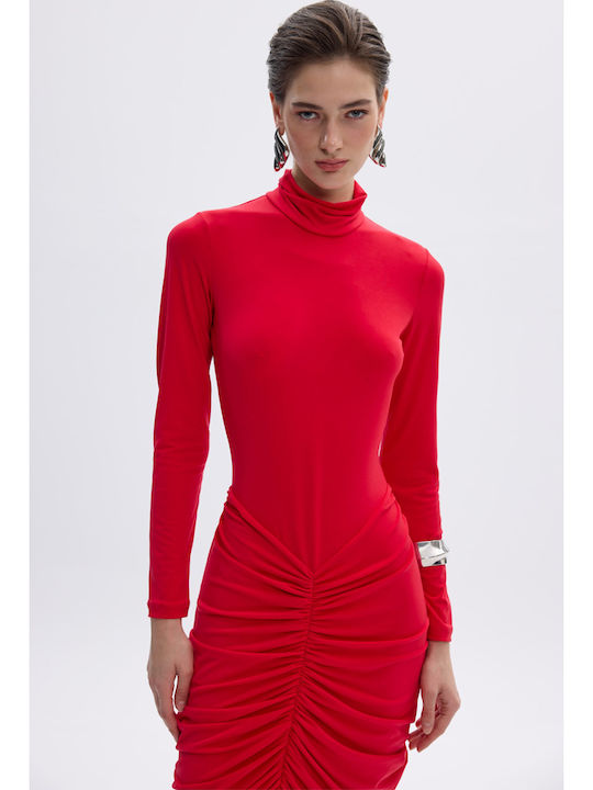 Maxi Βραδινό Φόρεμα Scarlet, Κόκκινο