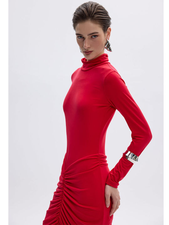 Maxi Βραδινό Φόρεμα Scarlet, Κόκκινο