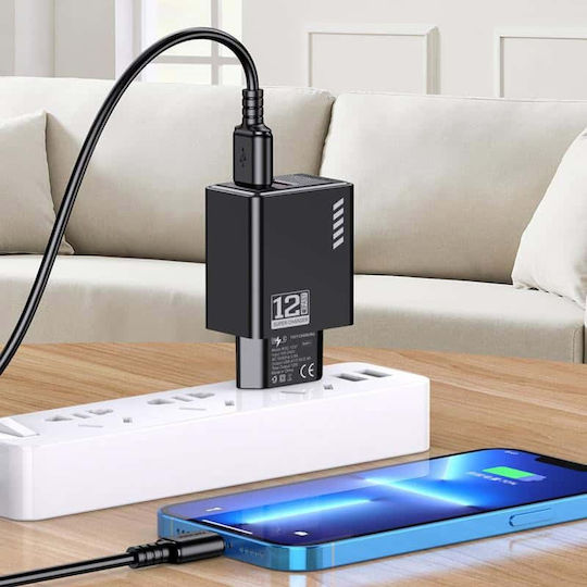 Kakusiga Ladegerät ohne Kabel mit 2 USB-A Anschlüsse 12W Weißs (KSC-1237)