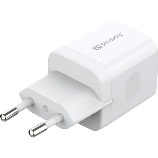 Sandberg Încărcător Fără Cablu cu Port USB-C 20W Livrarea energiei Albς (441-42)